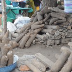 Les ignames au marché de Kpalimé